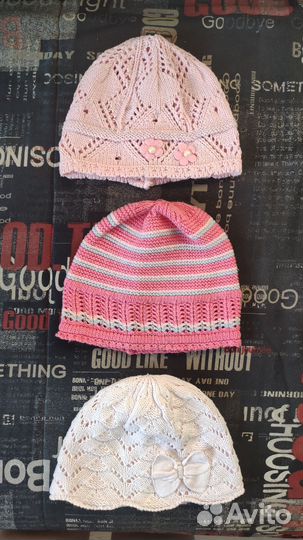 Шапочки для девочки 40- 42- 44