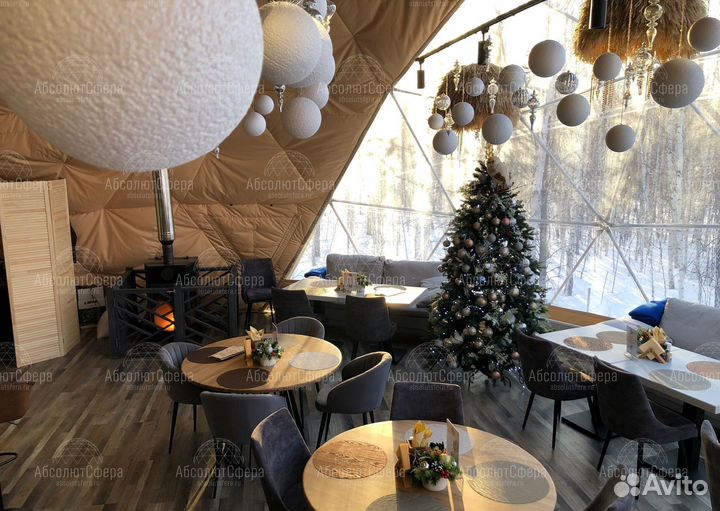 Геокупол для глэмпинга. Шатер D12 под ресторан