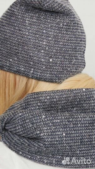 Женский комплект шапка и снуд