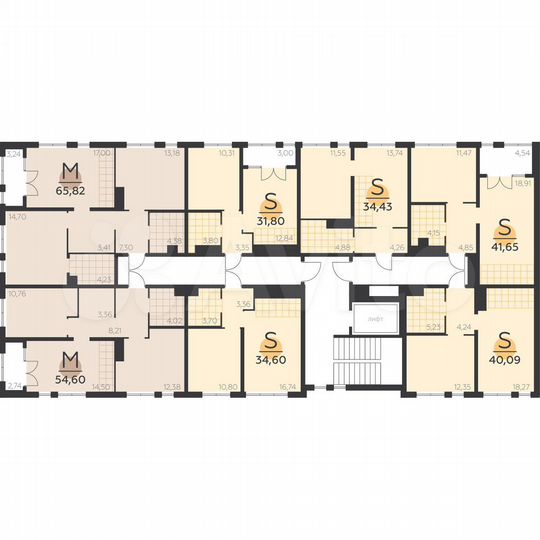 1-к. квартира, 41,7 м², 2/5 эт.