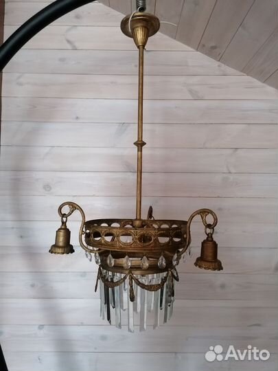 Старинная люстра модерн с хрусталем