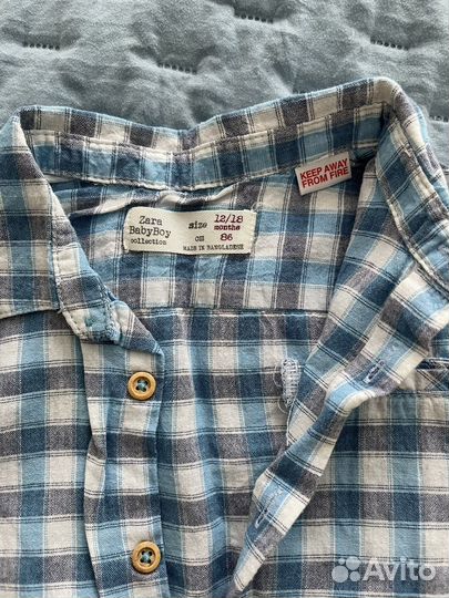 Рубашка zara, джинсы zara, размер 86
