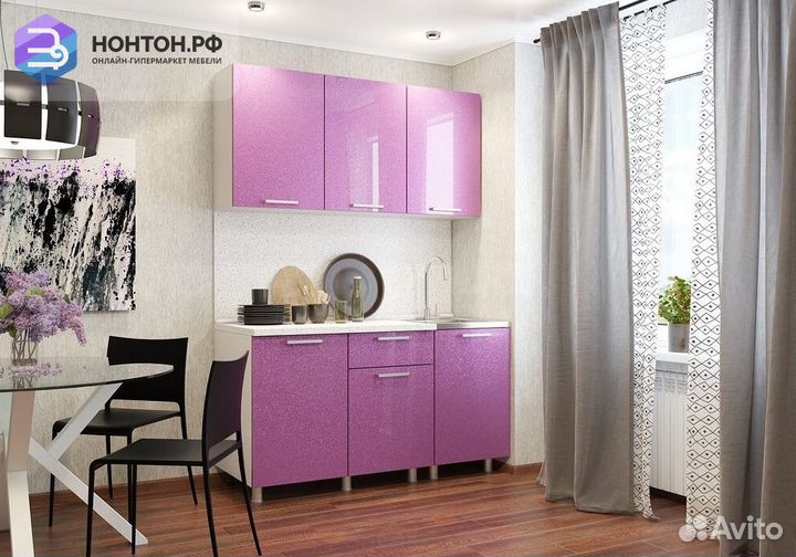 Кухня Блестки 1.5 м сирень