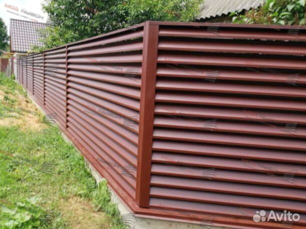 Забор жалюзи металлический