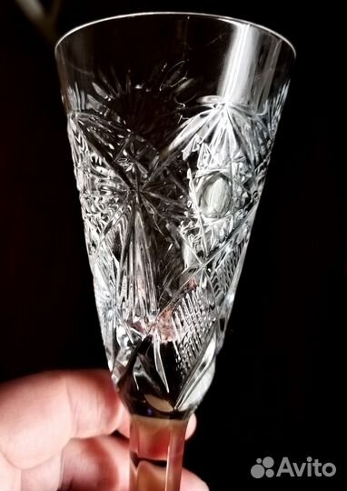Хрустальные. Бокалы СССР, советский хрусталь фужер