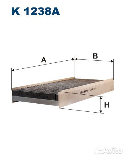 Фильтр салонный угольный K1238A