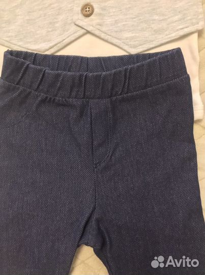 Комплект: джинсы стрейч, жилет с бабочкой