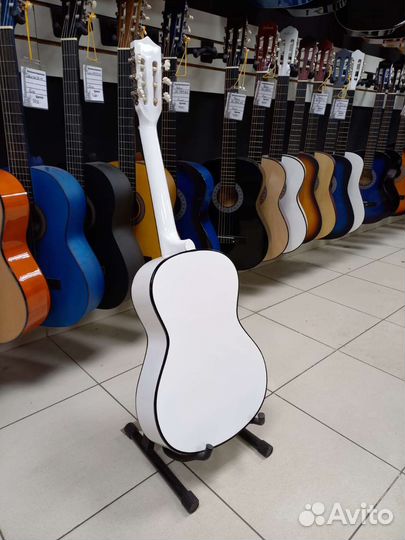 Белая Классическая гитара Новая глянец