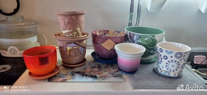 Горшки для цветов керамика б/у