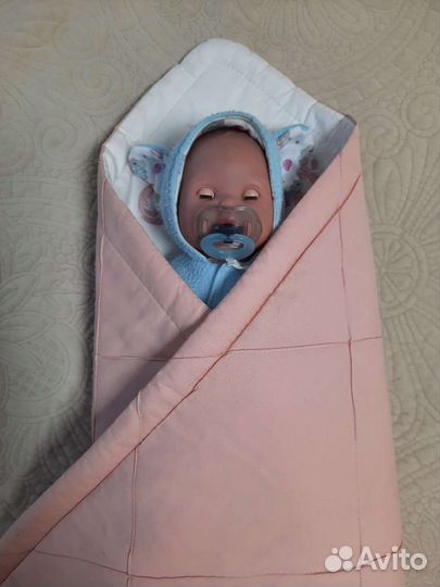 Конверт-одеяло розовое летнее на выписку девочки