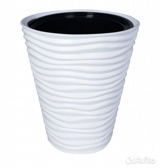 Кашпо Idea Дюна 34 h38.5 см v19.5 л пластик белый