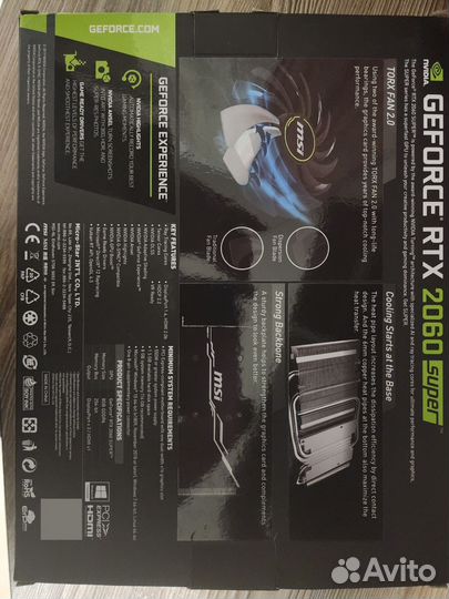 Видеокарта MSI rtx 2060 super
