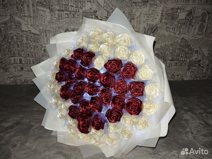 Букет из атласных лент 