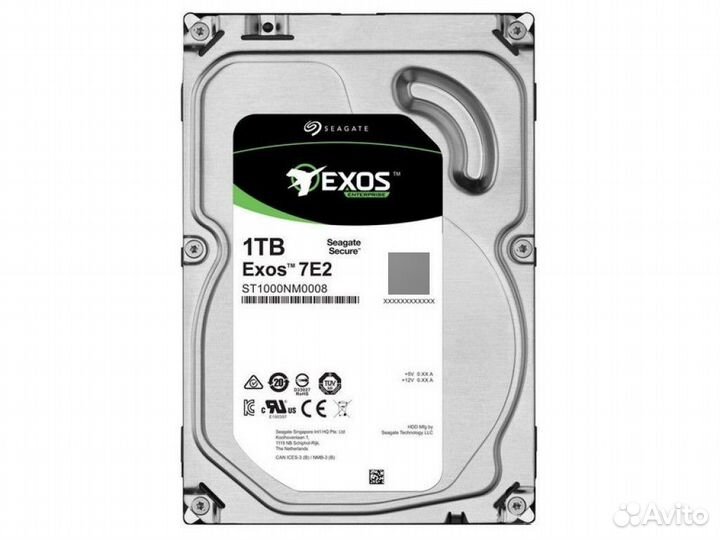 Серверный жёсткий диск, HDD, Seagate, ST1000NM000A, SATA, 3,5