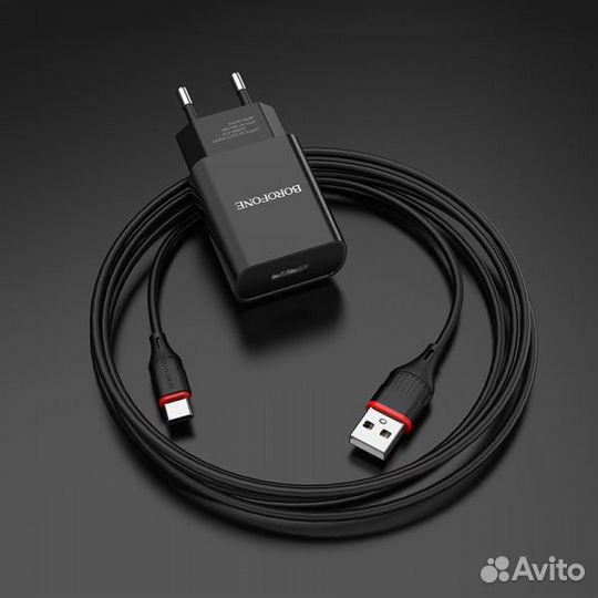 Зарядное устройство USB с кабелем USB type C