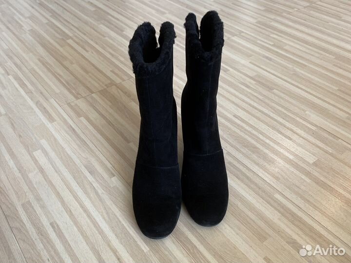 Полусапожки замшевые чёрный цвет р.38