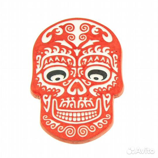 Магнит череп красный