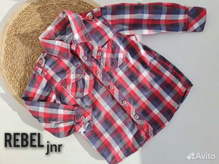 Рубашка на мальчика 92 98 в клетку