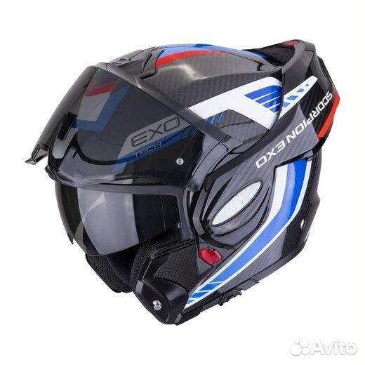 Мотошлем модуляр Scorpion Exo Tech Evo Carbon onyx