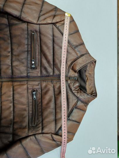 Куртка кожаная мужская утепленая / мужская кожанка