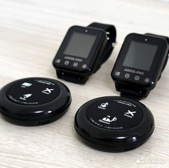 Кнопка вызова официанта с часами-пейджер Элит