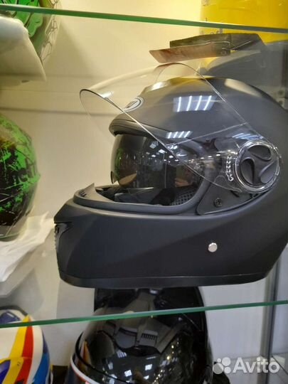 Мото шлем интеграл dayu черный матовый с очками