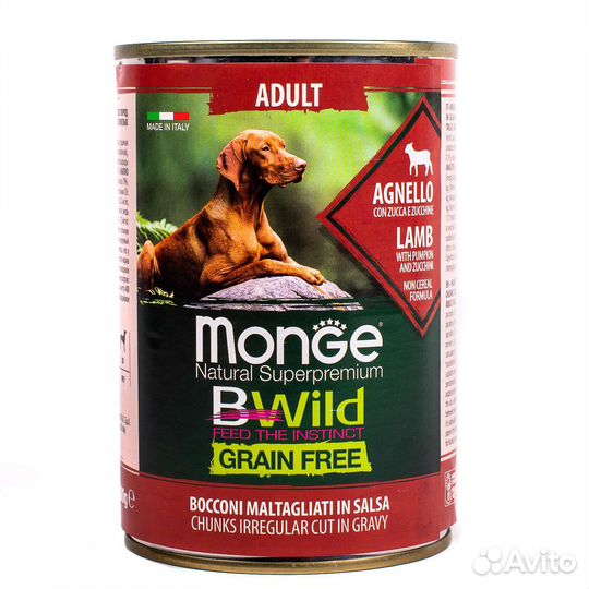 Monge Dog BWild grain free беззерновой 400г