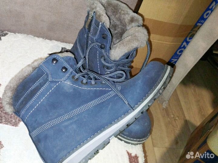 Зимние ботинки, размер 40 шнурки, молния