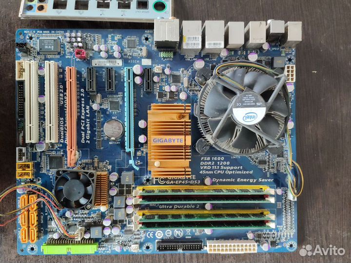 Материнская плата S775-Q6600, 4*2ddr2 на P45