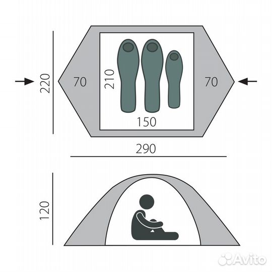 Палатка 2 местная btrace scout новая в наличии