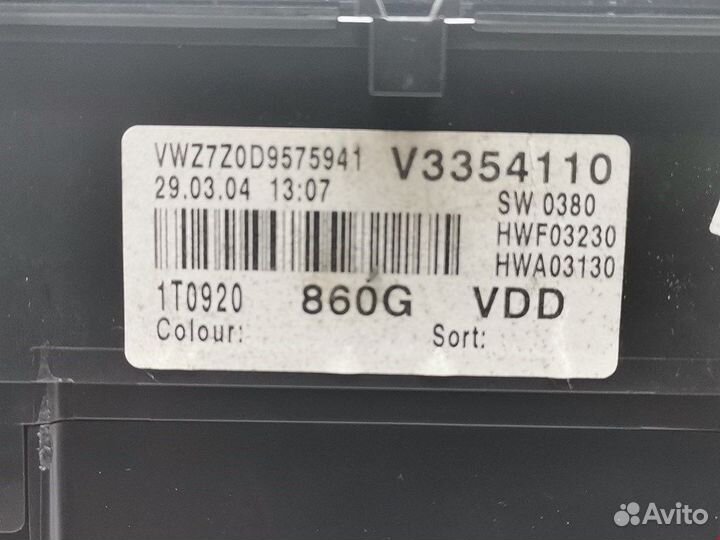 Панель для Volkswagen Touran 1