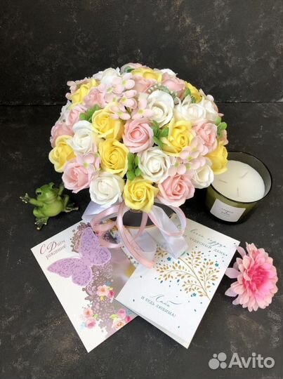 Букет из мыльных роз