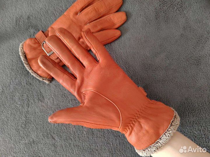 Перчатки женские кожаные