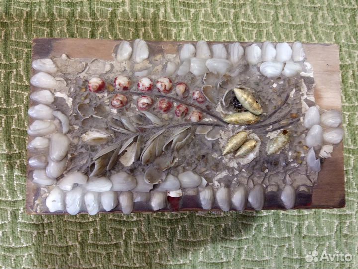 Винтажная дерев.довоенная шкатулка СССР 15*8*5 см