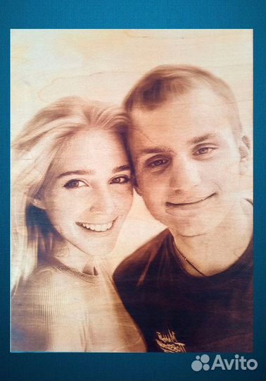 Портрет по фото выжженный на дереве Подарок