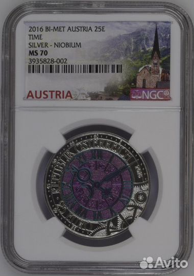 Австрия 25 евро Время 2016 NGC MS70