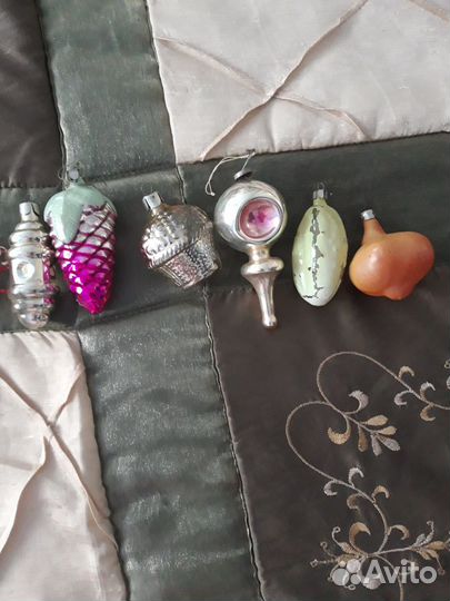 Елочные игрушки СССР и верхушка стеклоярус