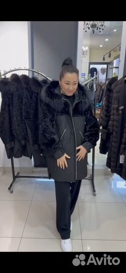 Парка с натуральным мехом lux