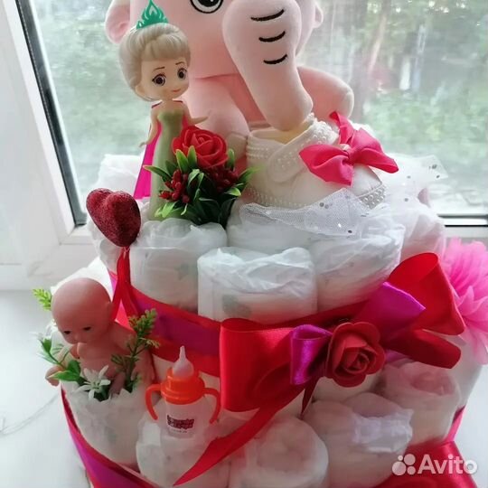 Торт из памперсов подарок на выписку