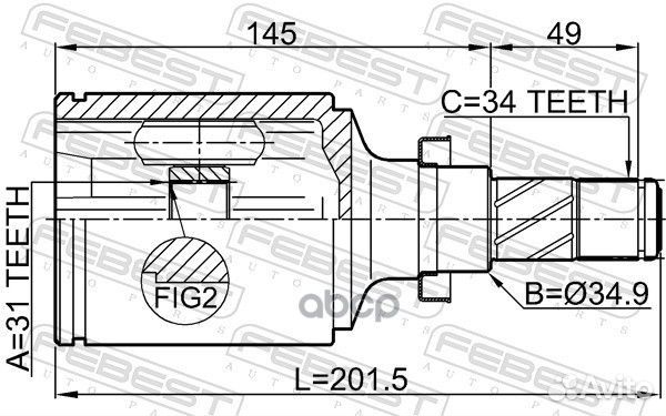 Шрус внутренний правый 31X34.9X34 1011J300RH