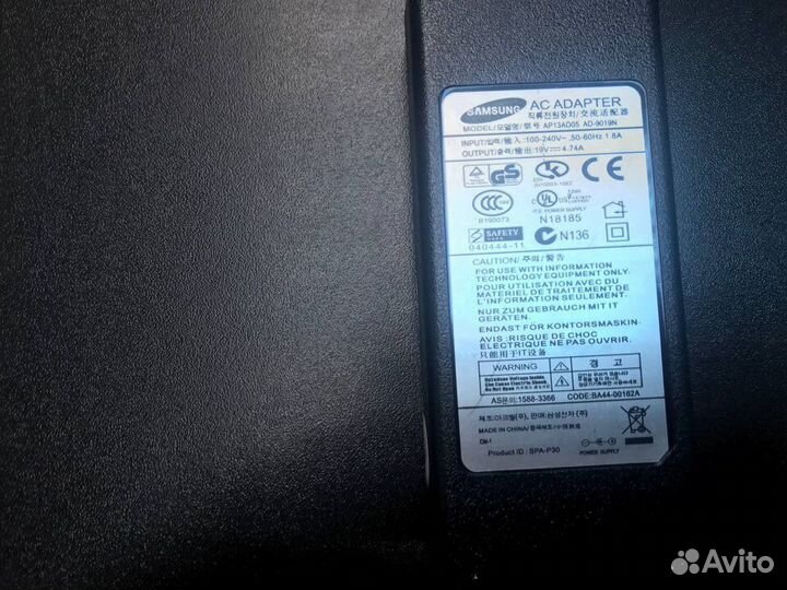 Зарядка для ноутбука Samsung 19v 4,74A(90w) 5,5x3