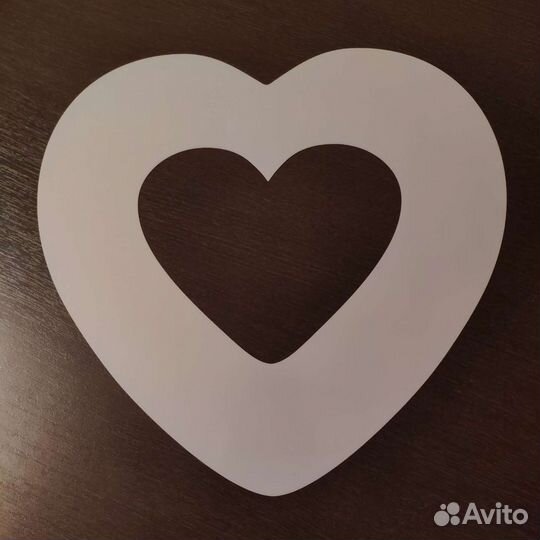 Трафарет для торта сердце пластик 35см