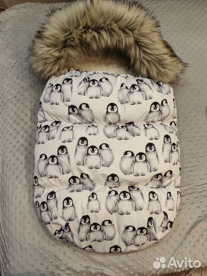 Зимний конверт в коляску на овчине
