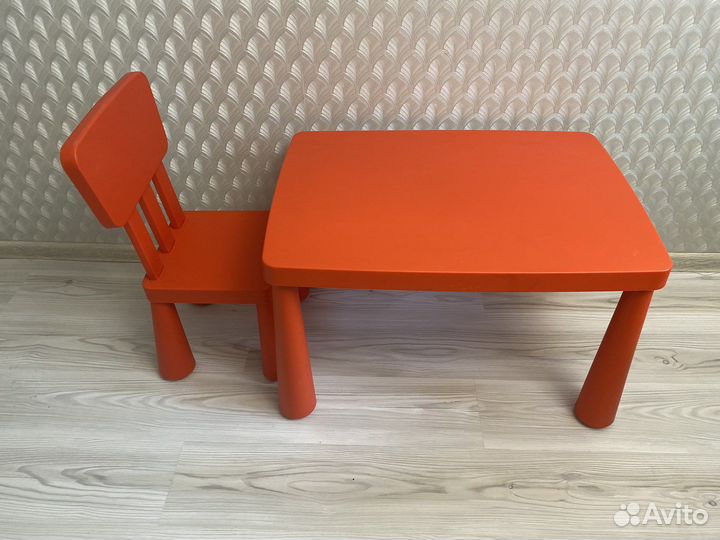 Комплект детский стол и стул IKEA маммут