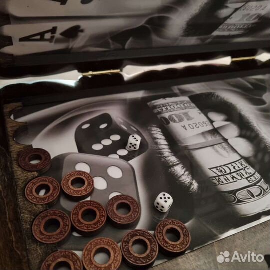 Нарды ручной работы со стеклом