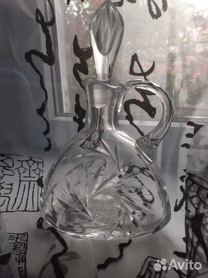 Графин-соусник,Германия,хрусталь и кувшин,хрусталь