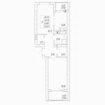 2-к. квартира, 55 м², 3/7 эт.