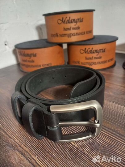 Мужской кожаный ремень ручной работы