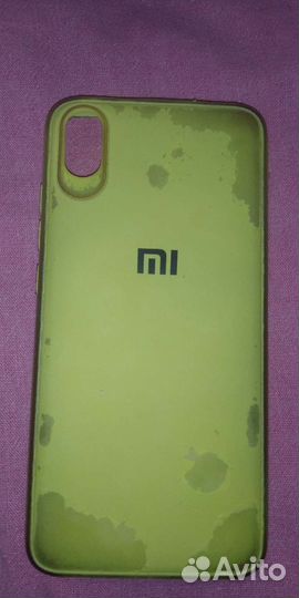 Б/у чехол для телефона Redmi 7A сиреневый жёлтый