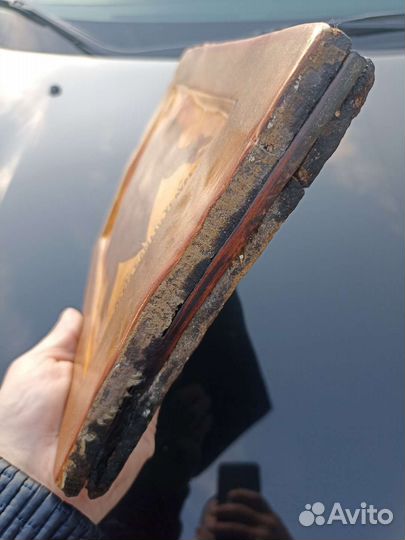 Икона старинная Спас мокрая борода